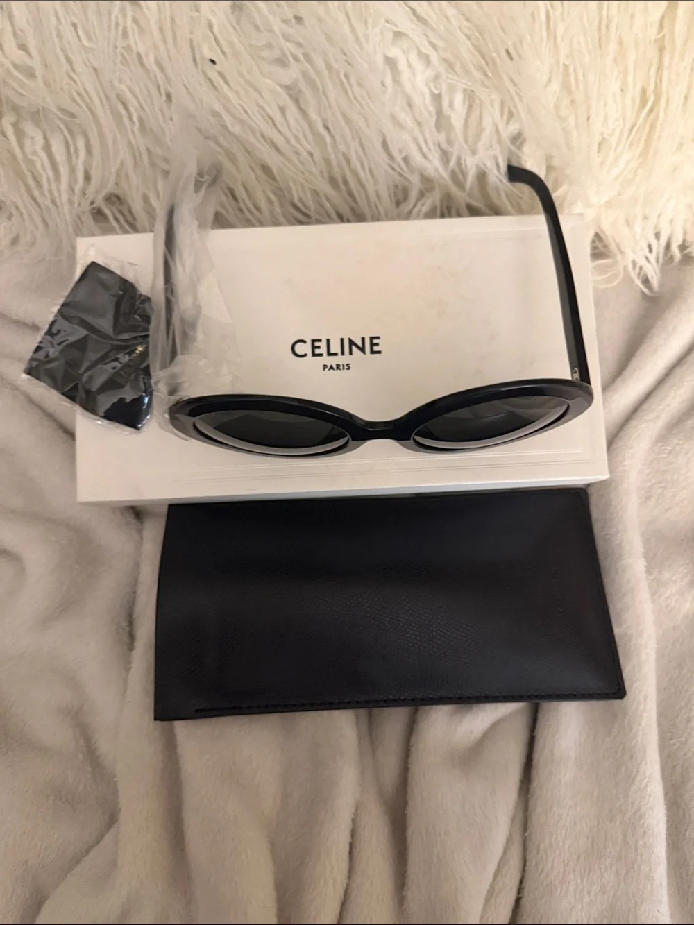 Celine Black Round Statement Sunglasses